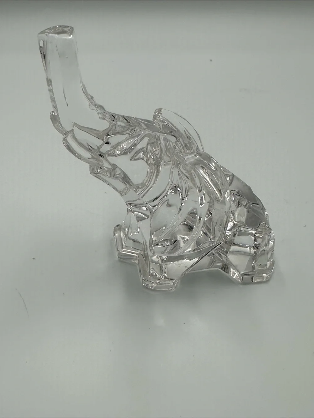 Clear Glass Elephant Figurine Home Accent - Transparent